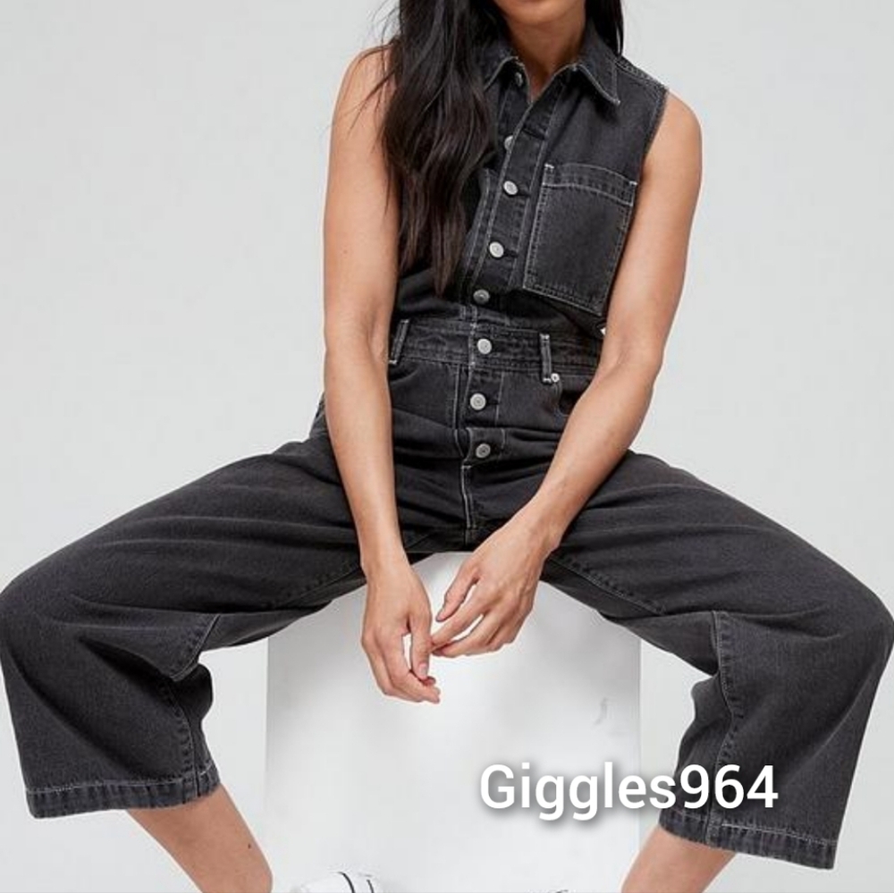 Levi's Sleeveless Jean Denim Jumpsuit Black